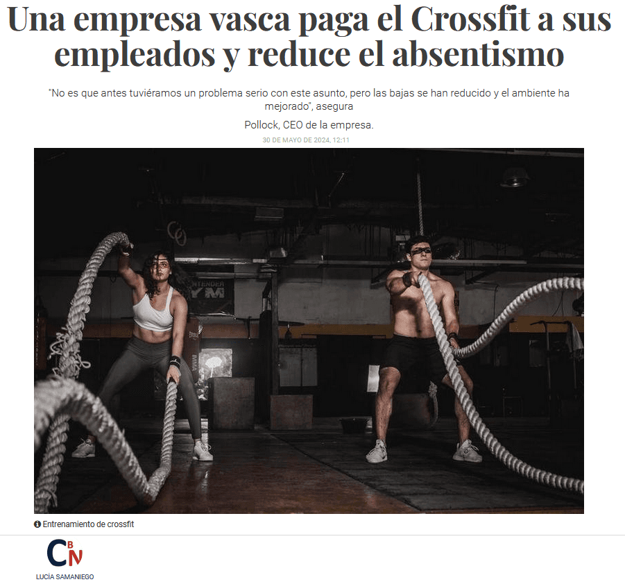 Una empresa vasca paga el Crossfit a sus empleados y reduce el absentismo