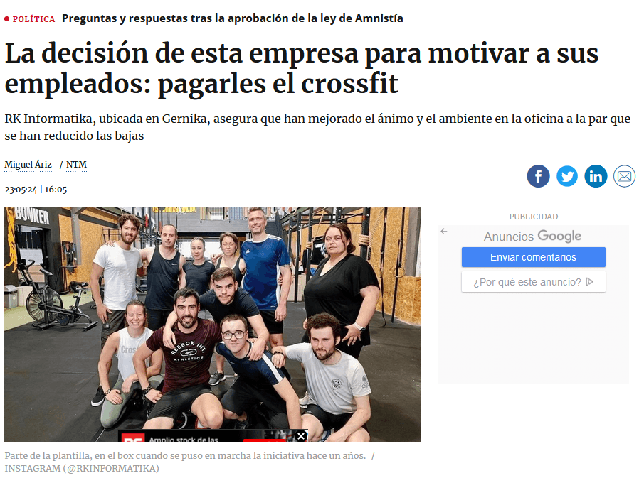 La decisión de esta empresa para motivar a sus empleados: pagarles el crossfit